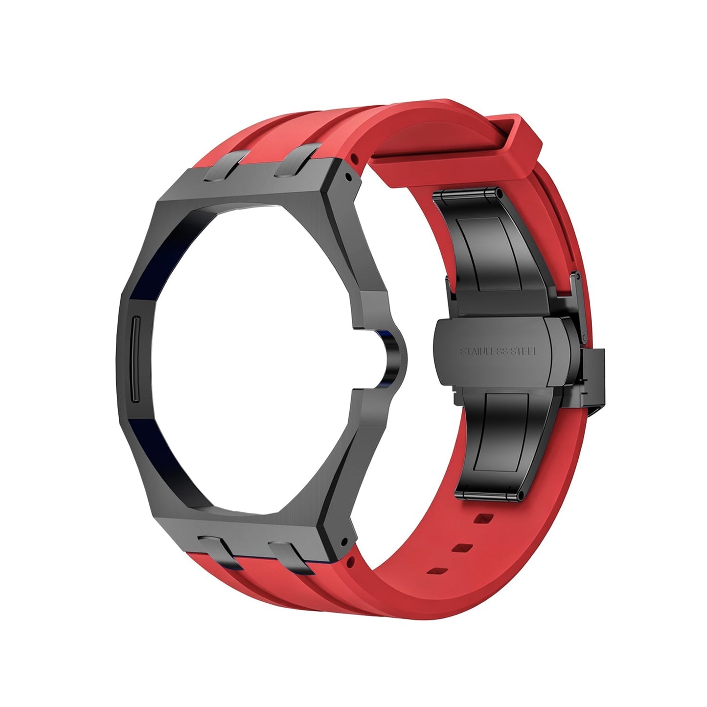 [AuraEcho]Oak Pop Black Steel Case & Silicone Strap(Only Strap)