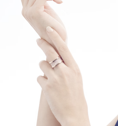 [AuraEcho]ZERO 1 WITH PAVED DIAMONDS ON THE SPIRAL RING