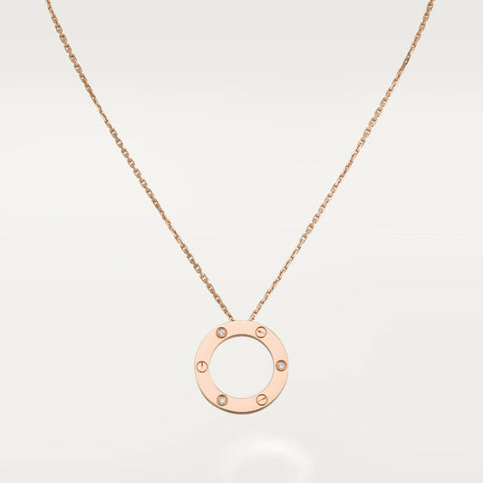 [AuraEcho]LOVE NECKLACE 16MM 3 DIAMONDS