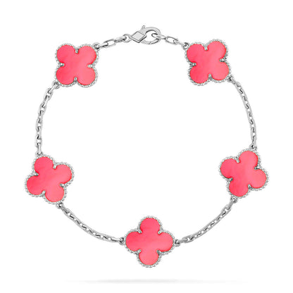 [AuraEcho] CLOVER 5 MOTIFS  PINK MOP BRACELET COLLECTION