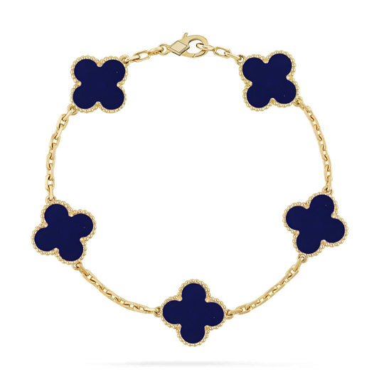 [AuraEcho]CLOVER 5 MOTIF LAPIS LAZULI BRACELET COLLECTION