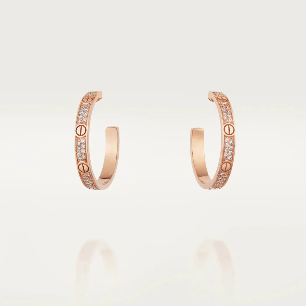 [AuraEcho]LOVE EARRINGS 3.6MM DIAMOND PAVED