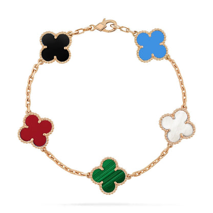[AuraEcho]CLOVER 5 MOTIFS MULTICOLOR BRACELET