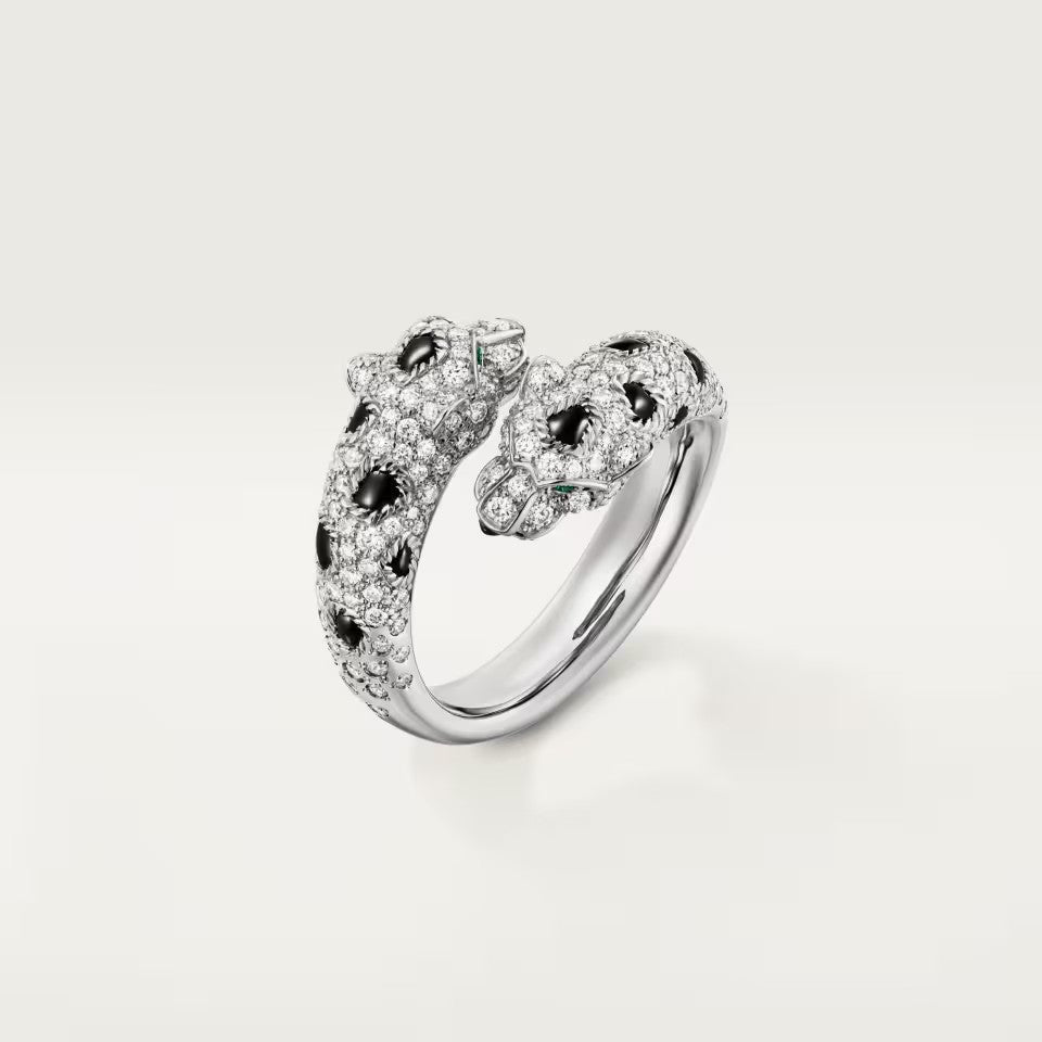 [AuraEcho]PANTHERE DOUBLE HEADED FULL DIAMOND  RING