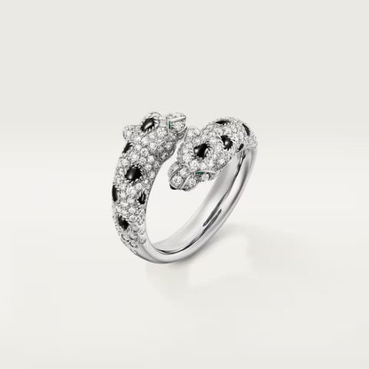 [AuraEcho]PANTHERE DOUBLE HEADED FULL DIAMOND  RING
