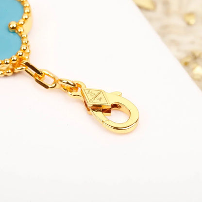 [AuraEcho] CLOVER 5 MOTIF TURQUOISE BRACELET COLLECTION