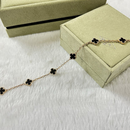 [AuraEcho]CLOVER 6 MOTIF  ONYXS BRACELET