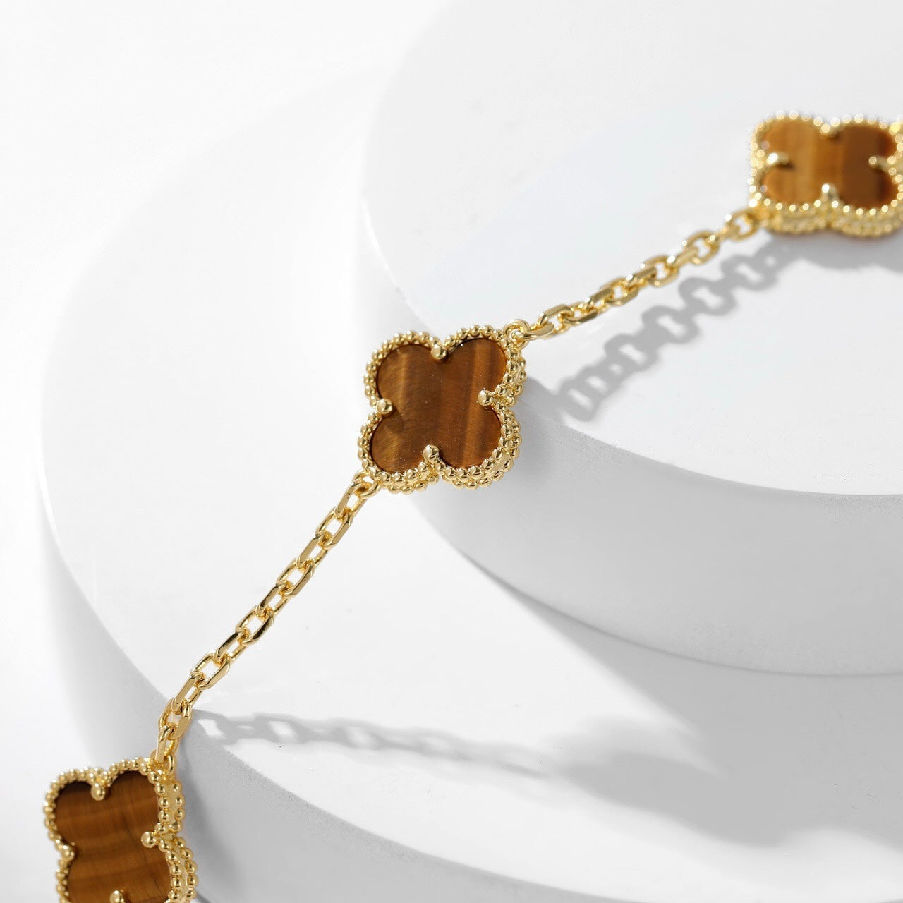 [AuraEcho]CLOVER 10 MOTIFS TIGER EYE NECKLACE