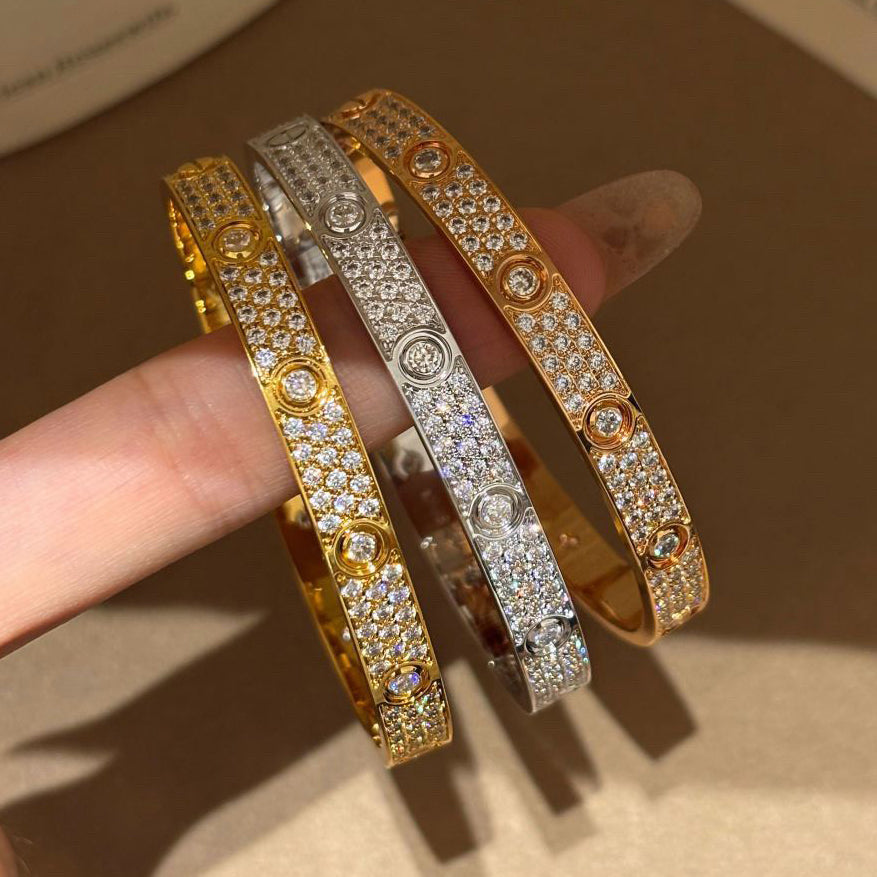 [AuraEcho]LOVE BRACELET 6.1MM DIAMOND-PAVED 10 BIG DIAMONDS