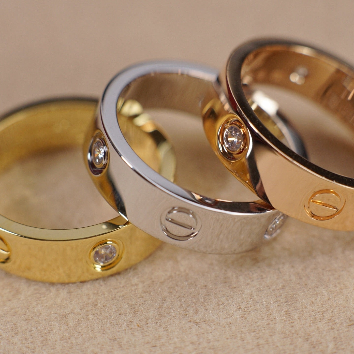 [AuraEcho]LOVE 5.5MM 3 DIAMOND RING