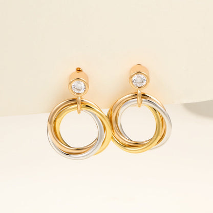 [AuraEcho]TRINITY ON DIAMOND  EARRINGS
