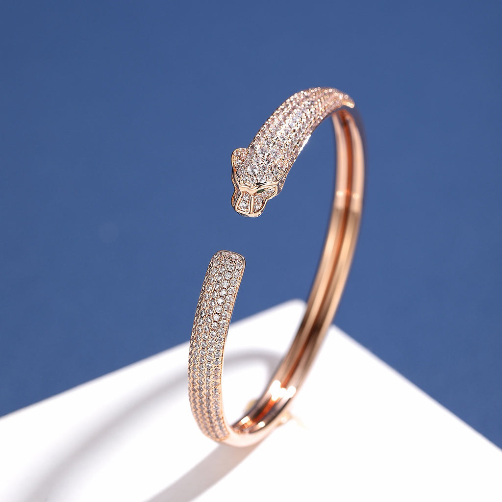 [AuraEcho]PANTHERE FULL DIAMOND OPEN BRACELET