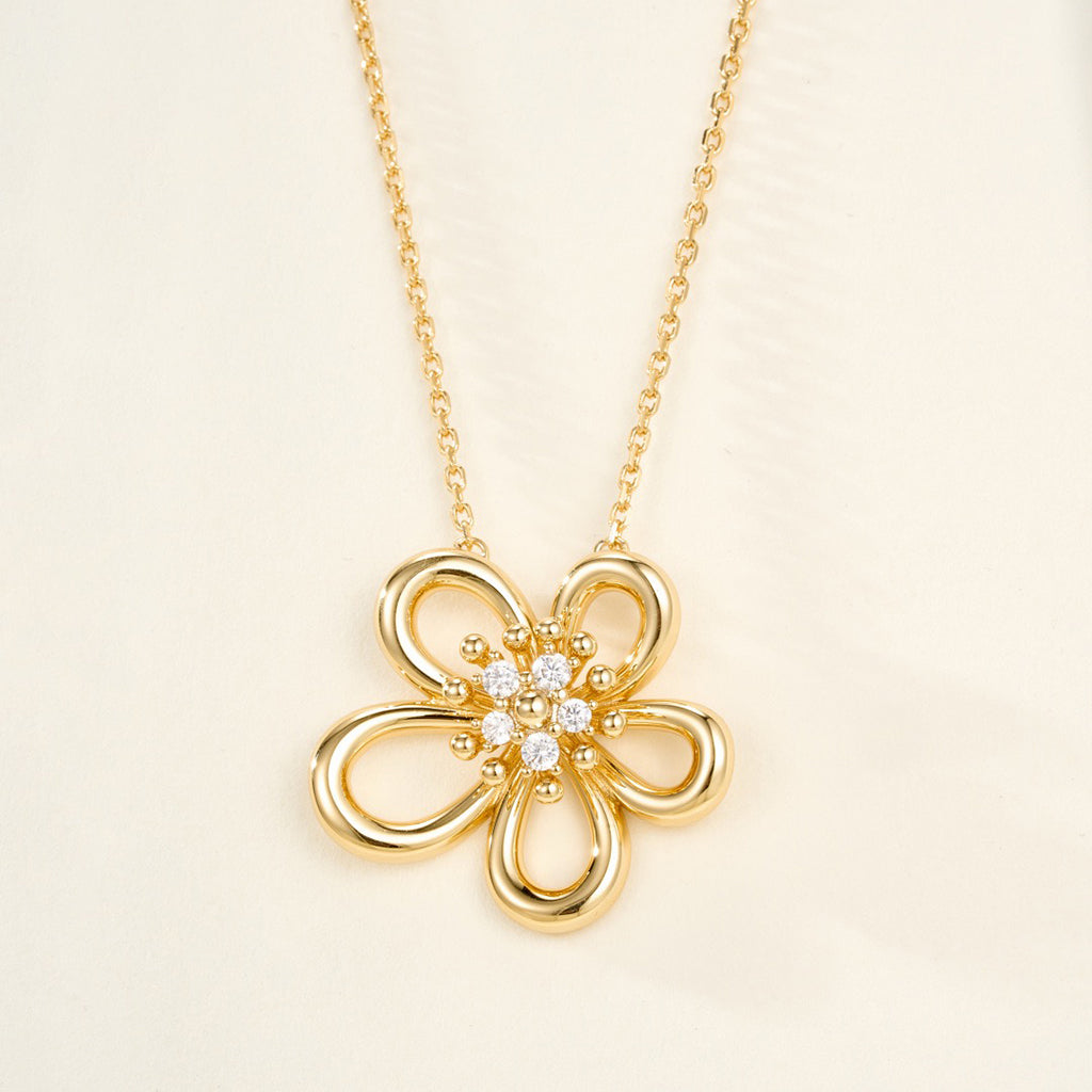 [AuraEcho]FLOWERLACE NECKLACE 5 DIAMONDS