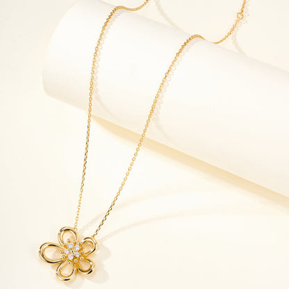 [AuraEcho]FLOWERLACE NECKLACE 5 DIAMONDS