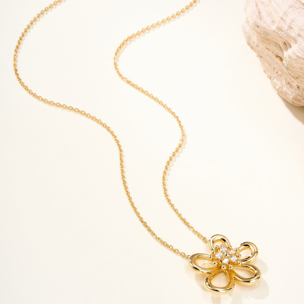 [AuraEcho]FLOWERLACE NECKLACE 5 DIAMONDS
