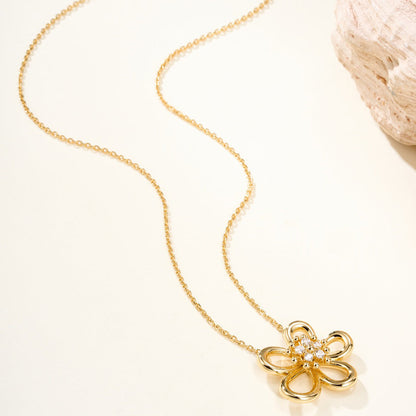 [AuraEcho]FLOWERLACE NECKLACE 5 DIAMONDS