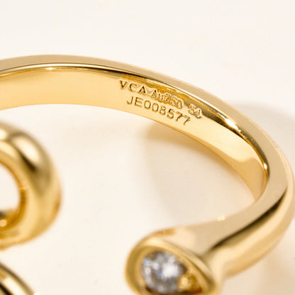 [AuraEcho]  FLOWERLACE OPEN RING 5 DIAMONDS