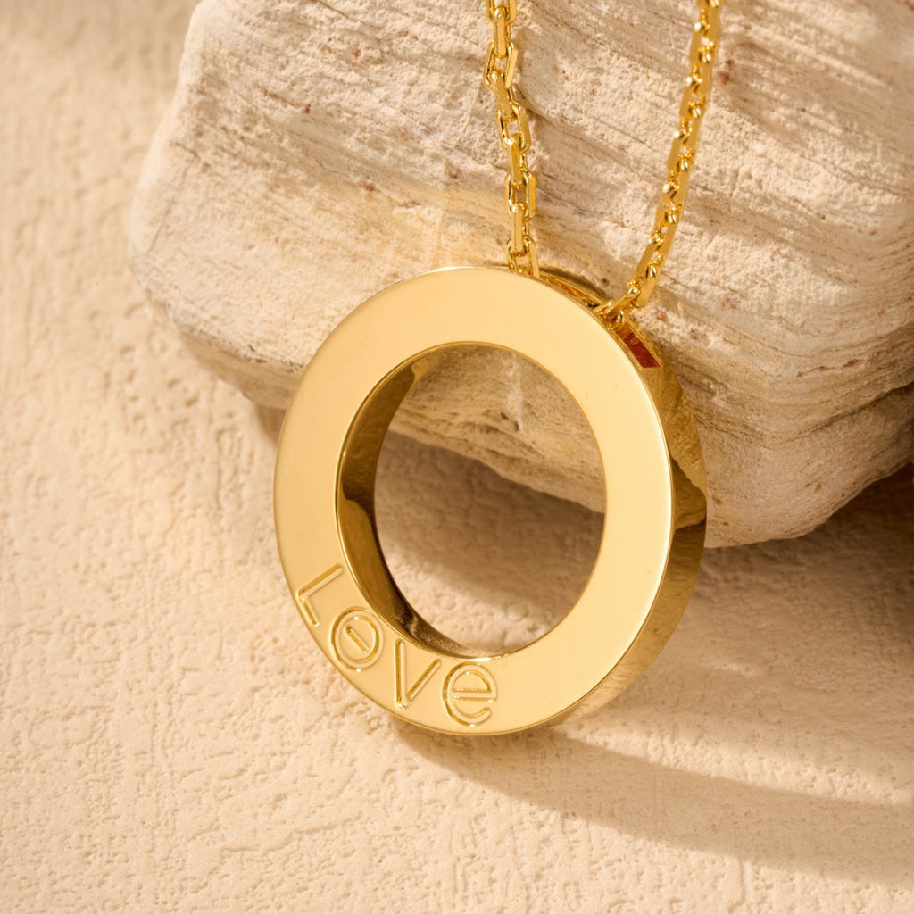[AuraEcho]LOVE NECKLACE 16MM  FULL DIAMOND