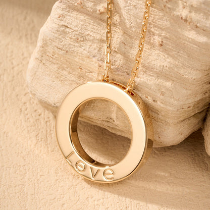 [AuraEcho]LOVE NECKLACE 16MM  FULL DIAMOND