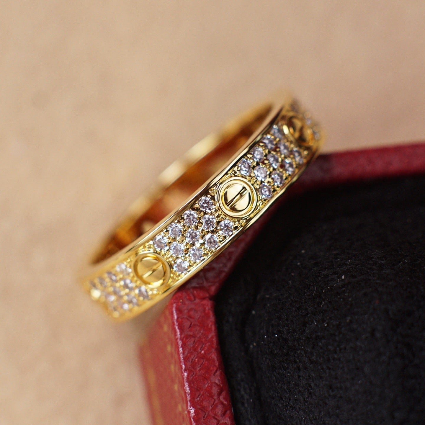 [AuraEcho]LOVE RING 4.0MM DIAMOND PAVED