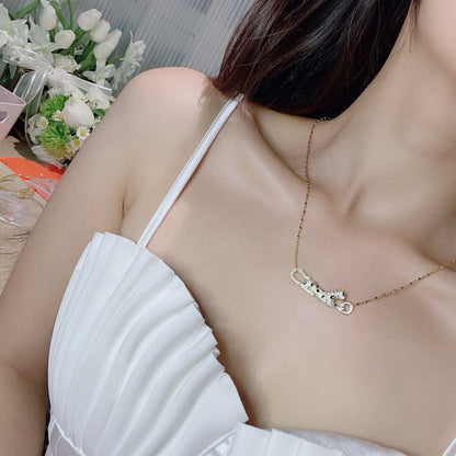 [AuraEcho]PANTHERE PAVED DIAMOND NECKLACE