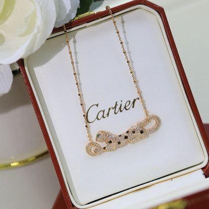 [AuraEcho]PANTHERE PAVED DIAMOND NECKLACE