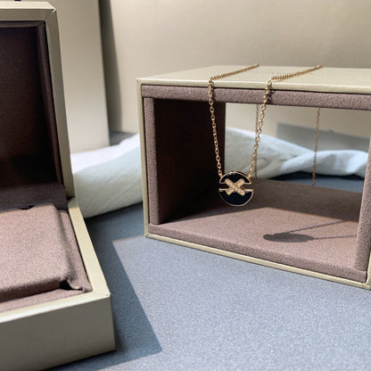 [AuraEcho]JEUX DE PINK GOLD DIAMOND NECKLACE