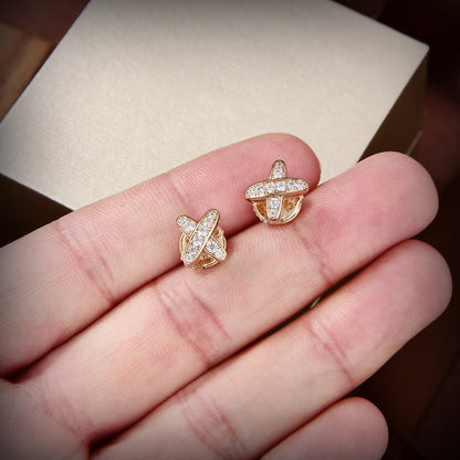 [AuraEcho]JEUX DE GOLD DIAMOND EARRINGS