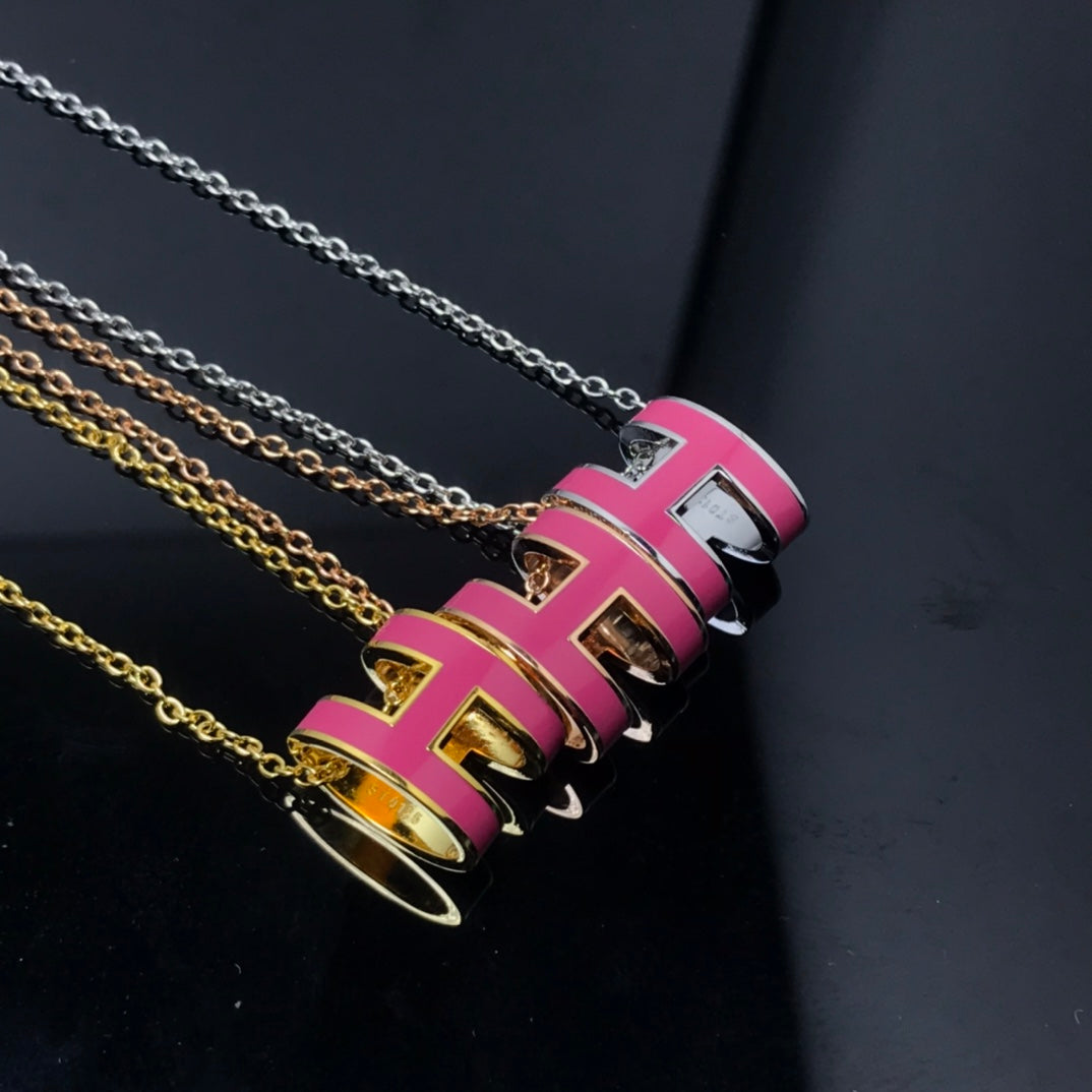 [AuraEcho]H NECKLACE PINK