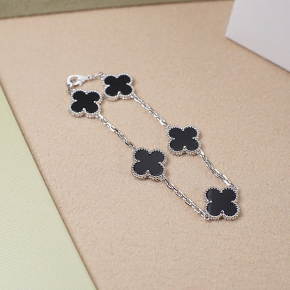 [AuraEcho] CLOVER 5 MOTIF ONYXS BRACELET COLLECTION