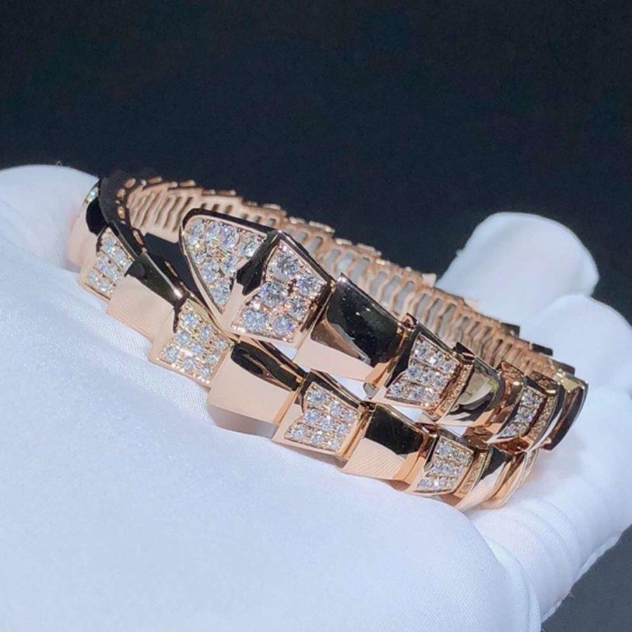 [AuraEcho]SERPENTI WIDE BRACELET PINK GOLD DIAMOND