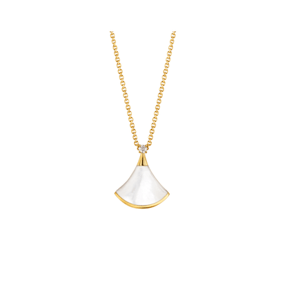[AuraEcho]DREAM NECKLACE WHITE MOP GOLD 1 DIAMOND