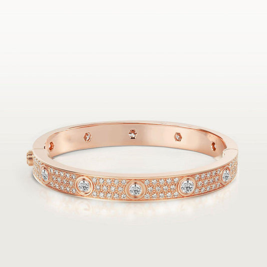 [AuraEcho]LOVE BRACELET 6.1MM DIAMOND-PAVED 10 BIG DIAMONDS