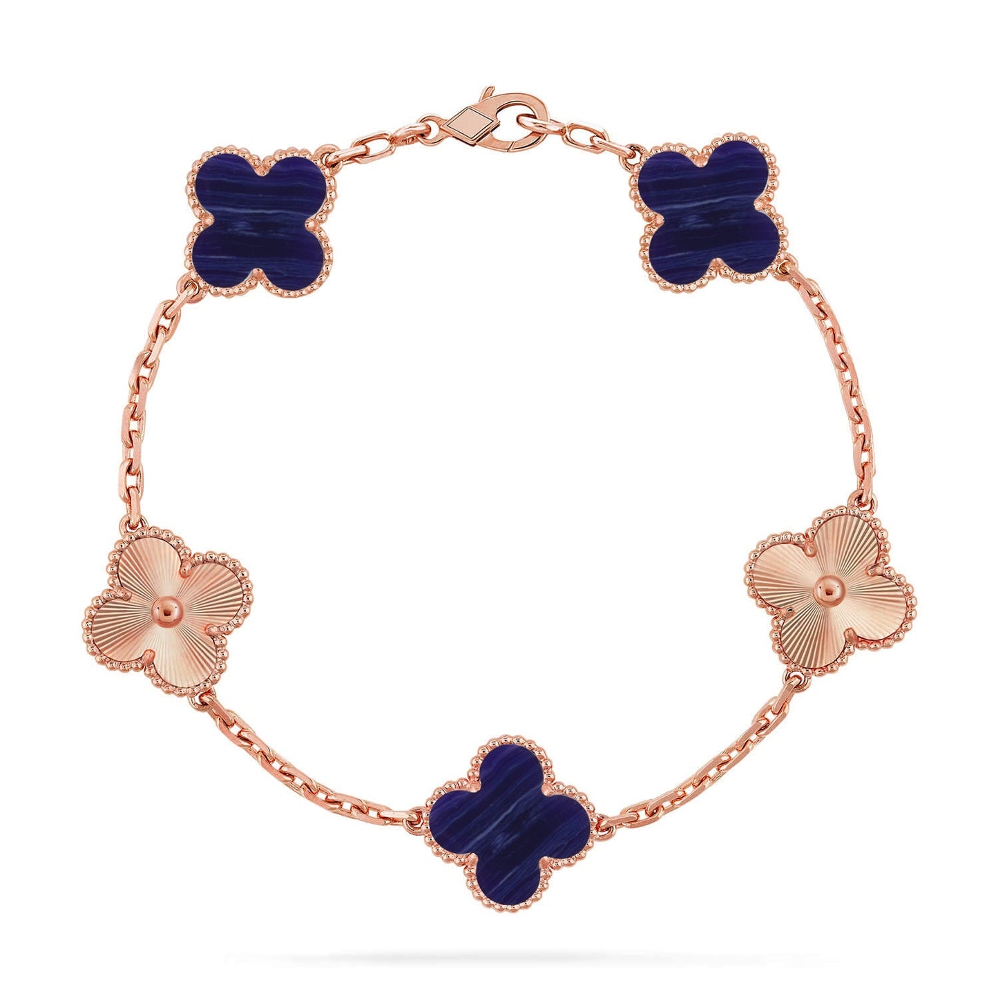 [AuraEcho]CLOVER 5 MOTIF PURPLE STRIPES BRACELET COLLECTION