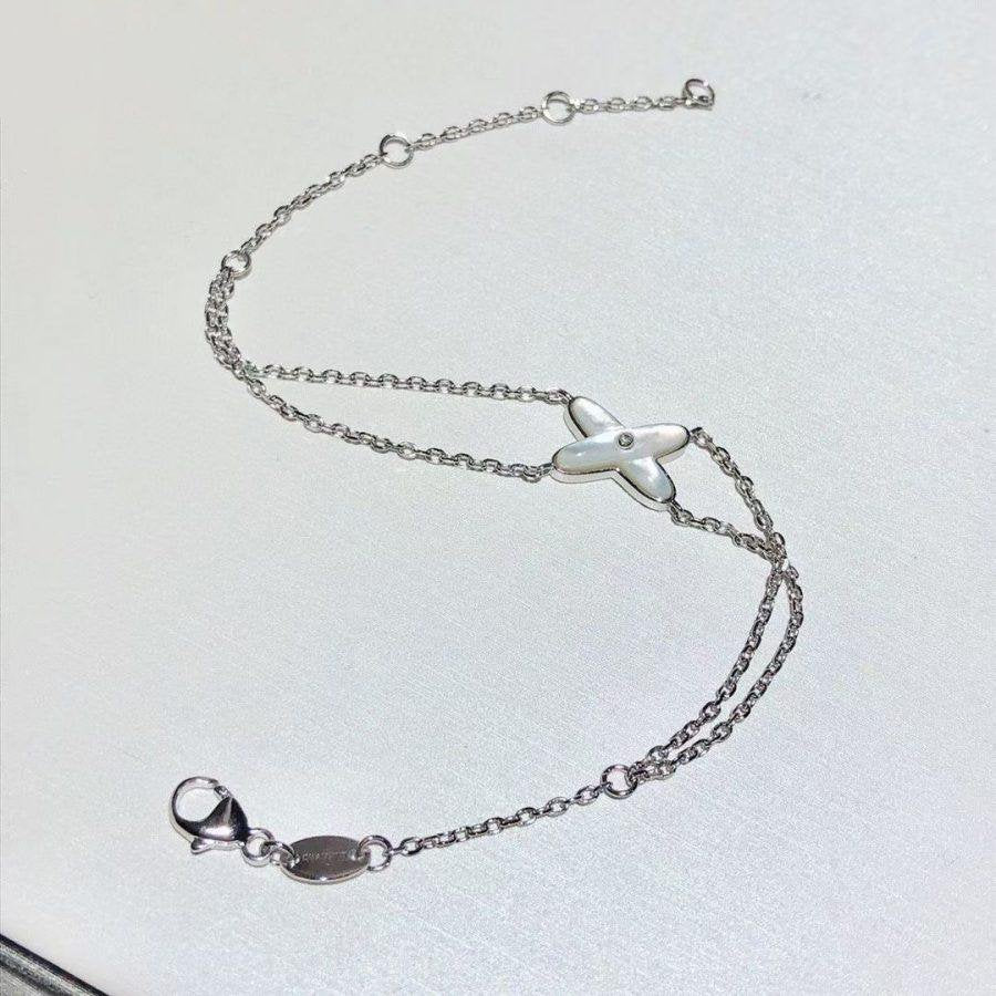 [AuraEcho]JEUX BRACELET WHITE MOP SILVER 1 DIAMOND