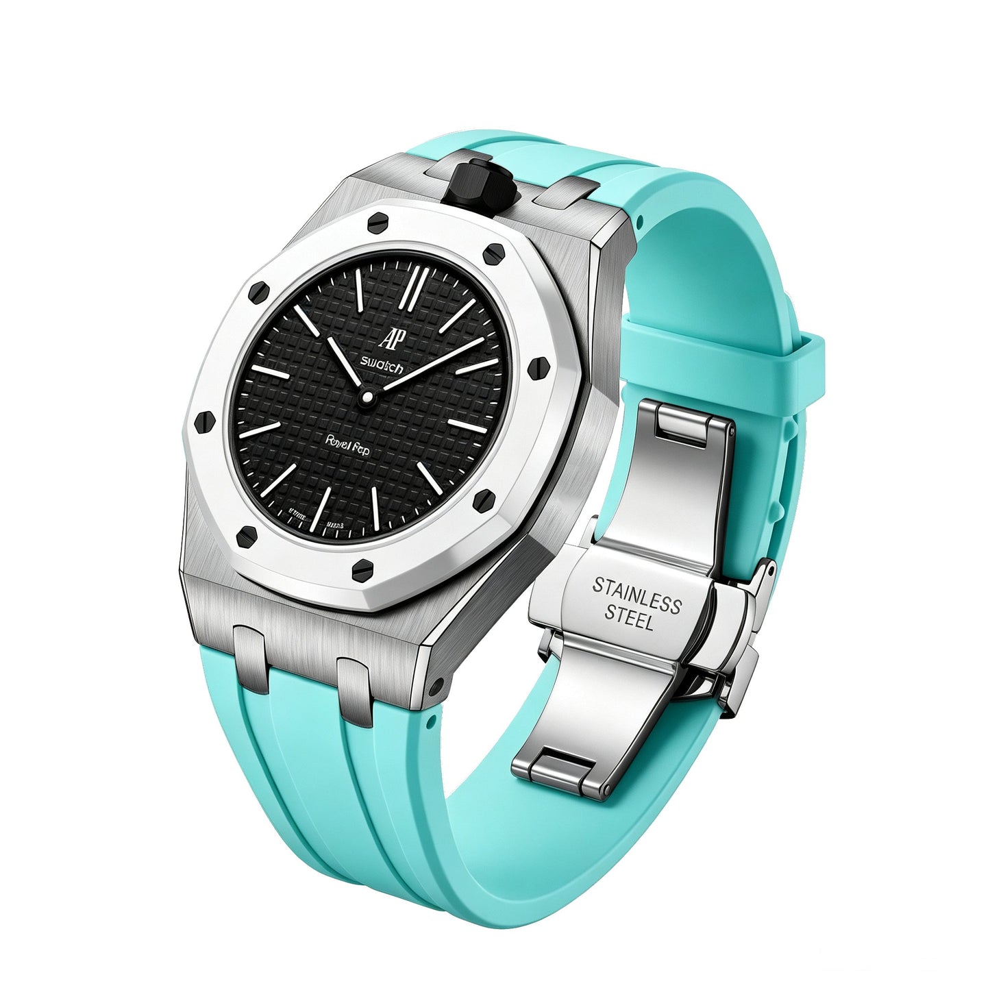 [AuraEcho]Royal Oak Pop Exclusive Steel Case & Silicone Strap With Cradle