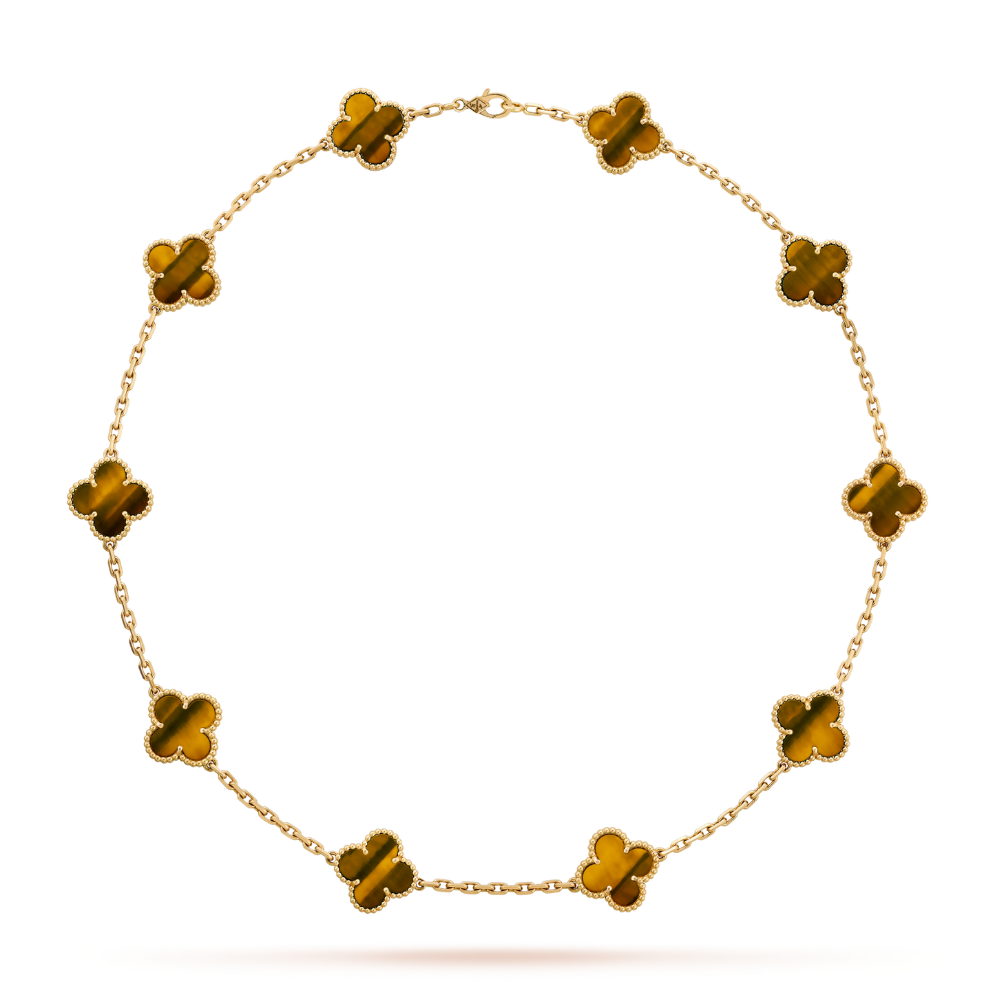 [AuraEcho]CLOVER 10 MOTIFS TIGER EYE NECKLACE