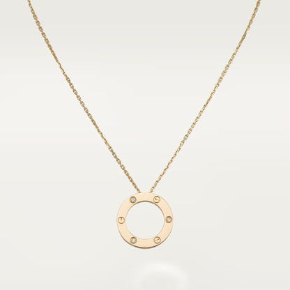[AuraEcho]LOVE NECKLACE 16MM 3 DIAMONDS