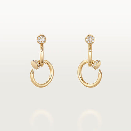 [AuraEcho]JUSTE HALF DIAMOND DOUBLE EARRINGS