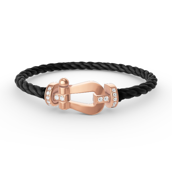 [AuraEcho]FORCE LARGE HORSESHOE HALF DIAMOND BRACELET ROSE GOLD