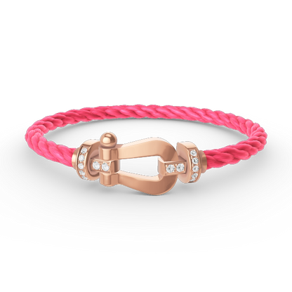 [AuraEcho]FORCE LARGE HORSESHOE HALF DIAMOND BRACELET ROSE GOLD