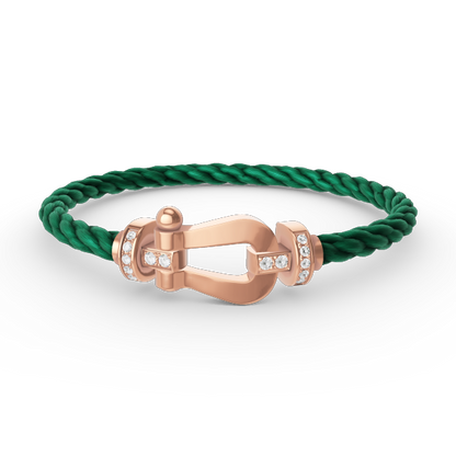 [AuraEcho]FORCE LARGE HORSESHOE HALF DIAMOND BRACELET ROSE GOLD