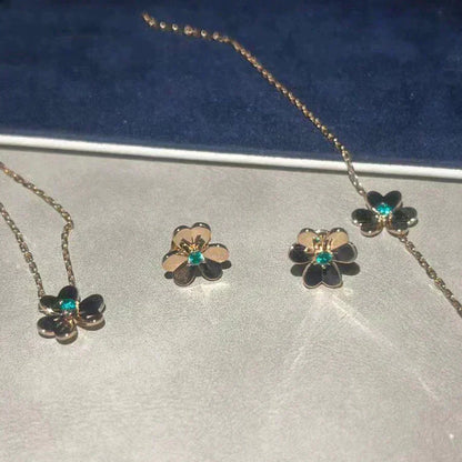 [AuraEcho]FRIVOLE  FLOWER MALACHITE EARRINGS